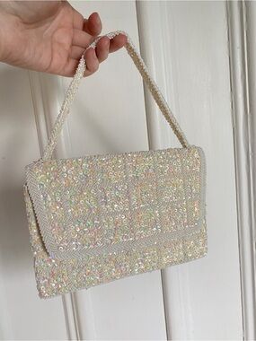 Vintage Beaded Sequin Iridescent Evening Bag